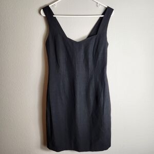 Byblos Linen Black Sleeveless Sheath Dress-Size EU 42/US 6